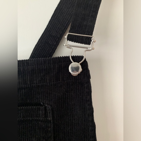 H&M black corduroy miniskirt overalls US14 - Picture 3 of 5